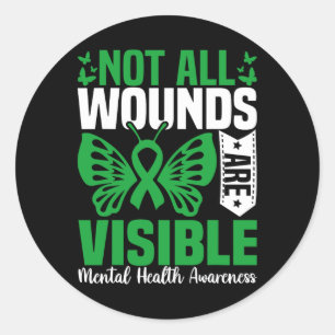 Sticker Rond Toutes les blessures ne sont pas visibles Sensibil