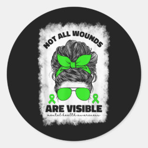 Sticker Rond Toutes les blessures ne sont pas visibles Sensibil