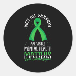 Sticker Rond Toutes les blessures ne sont pas visibles Sensibil
