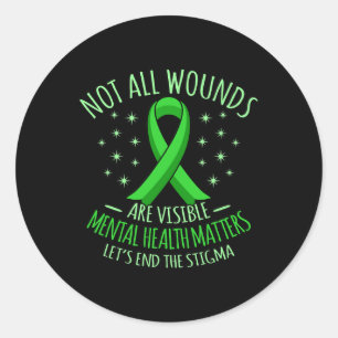 Sticker Rond Toutes Les Blessures Sont Visibles Santé Mentale S