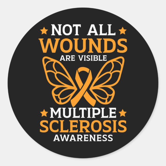 Sticker Rond Toutes Les Blessures Sont Visibles Sclérose En Pla (Devant)