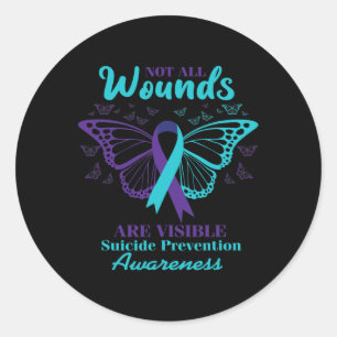 Sticker Rond Toutes Les Blessures Sont Visibles Sensibilisation