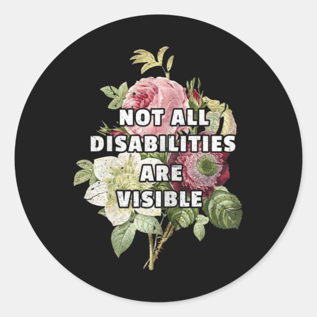 Sticker Rond Toutes les déficiences ne sont pas visibles Fibrom (Devant)