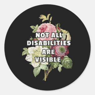 Sticker Rond Toutes les déficiences ne sont pas visibles Fibrom