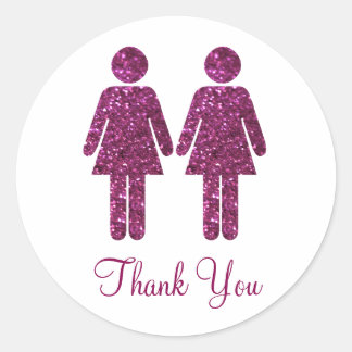 Sticker Rond Toutes les filles Parties scintillant