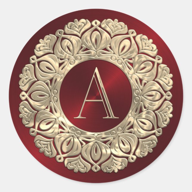 Sticker Rond TOUTES LES INITIALES Monogramme initial sur cadre  (Devant)