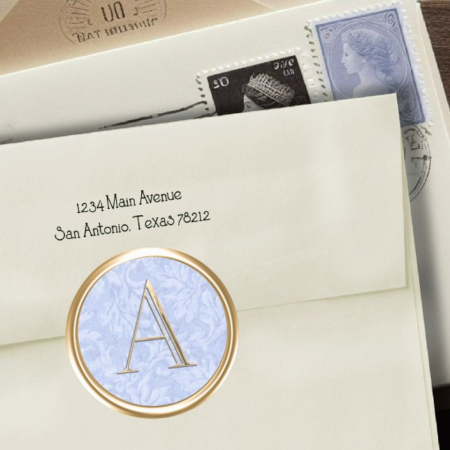 Sticker Rond TOUTES LES INITIALES MONogramme Or Dusty Feuilles  (Créateur téléchargé)