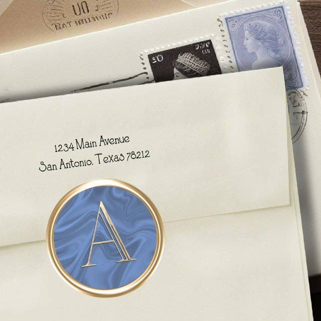 Sticker Rond TOUTES LES INITIALES Monogramme or sur Marbré N'im (Créateur téléchargé)