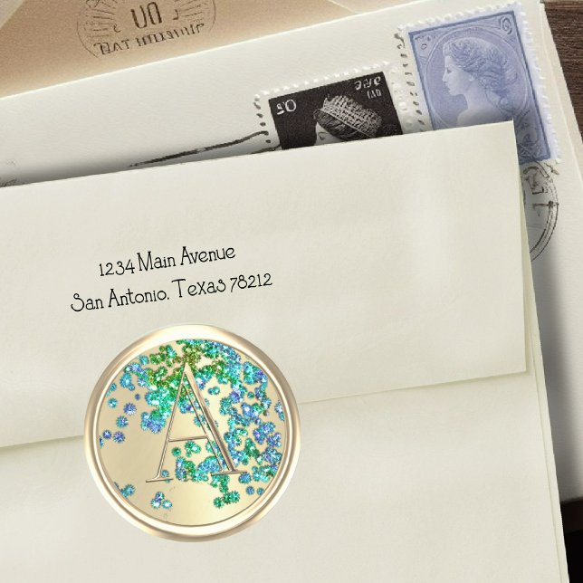 Sticker Rond TOUTES LES INITIALES Monogramme Parties scintillan (Créateur téléchargé)