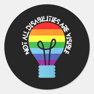 Sticker Rond Toutes Les Personnes Handicapées Ne Sont Pas Visib