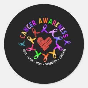 Sticker Rond Toutes Les Sensibilisation Au Cancer Luttent Contr