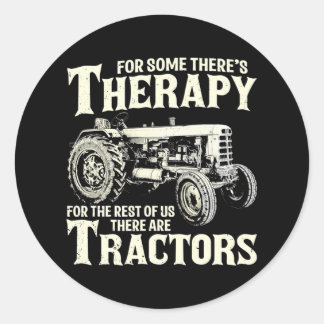 Sticker Rond Tracteur amusant Agricole Thérapie Ferme Tracteur