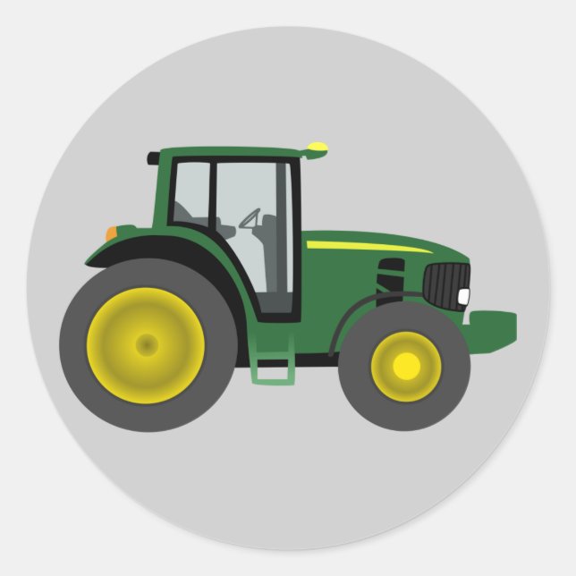 Sticker Rond Tracteur Animé (Devant)