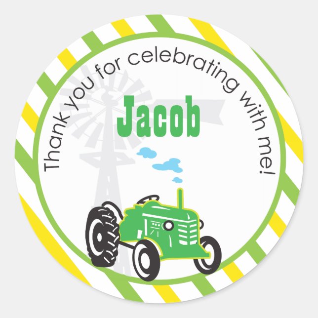 Sticker Rond Tracteur | Favoriser l'autocollant (Devant)