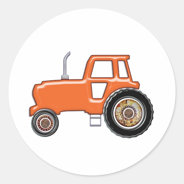 Sticker Rond Tracteur orange brillant (Devant)