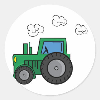 Sticker Rond Tracteur vert