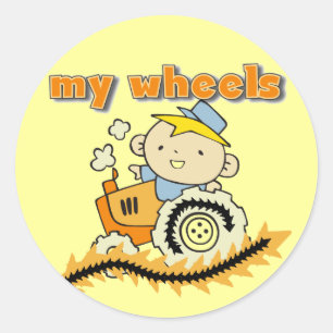 Sticker Rond Tractor My Wheels Tshirts et cadeaux