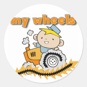 Sticker Rond Tractor My Wheels Tshirts et cadeaux