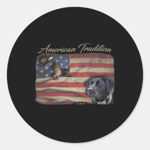 Sticker Rond Tradition américaine sauvagine Chasse au canard Ch