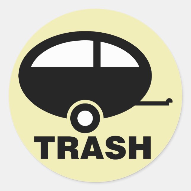 Sticker Rond Trailer Trash ~ RV Travel Camping (Devant)