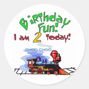 Sticker Rond Train 2e Anniversaire Tshirts et cadeaux