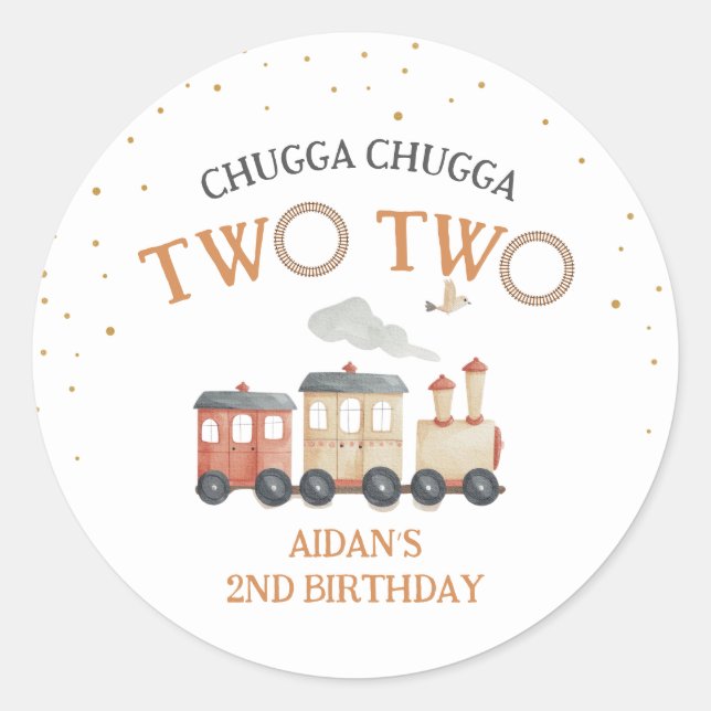 Sticker Rond Train 2e fête d'anniversaire (Devant)