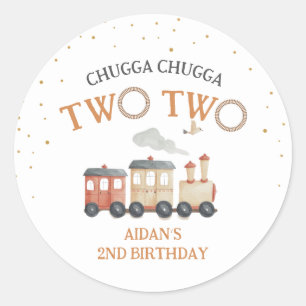 Sticker Rond Train 2e fête d'anniversaire