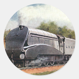 Sticker Rond Train à grande vitesse argenté moderne, transport 