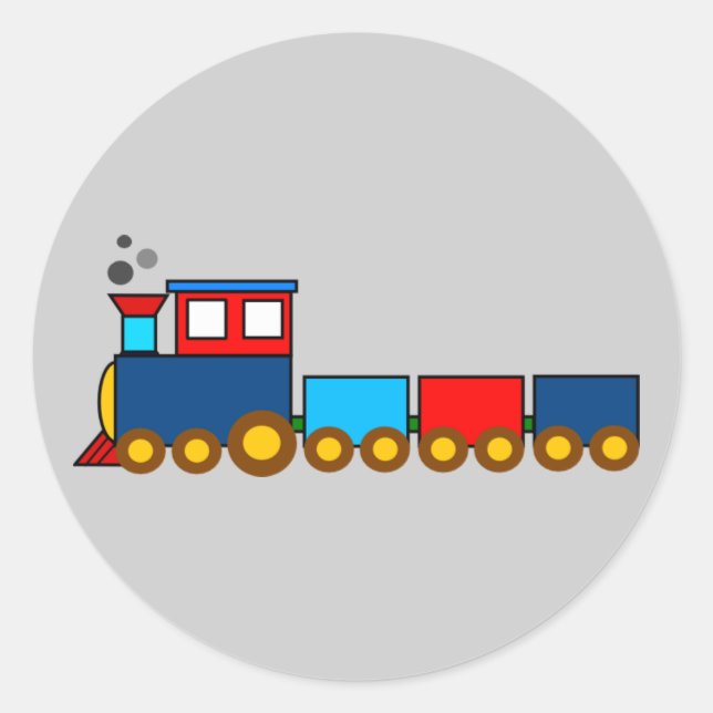 Sticker Rond Train Animé (Devant)