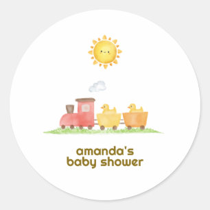Sticker Rond Train de Canard en Caoutchouc Rustique Choo Choo B