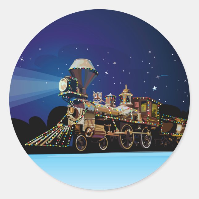 Sticker Rond Train de Noël (Devant)