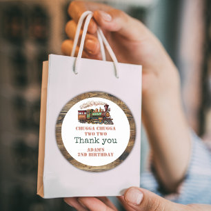 Sticker Rond Train Deuxième fête d'anniversaire Chugga Chugga D