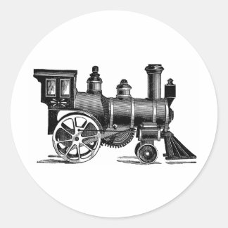 Sticker Rond Train vintage
