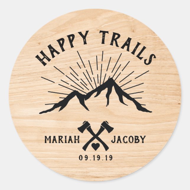 Sticker Rond Traînées heureuses épousant le mélange de traînée (Devant)