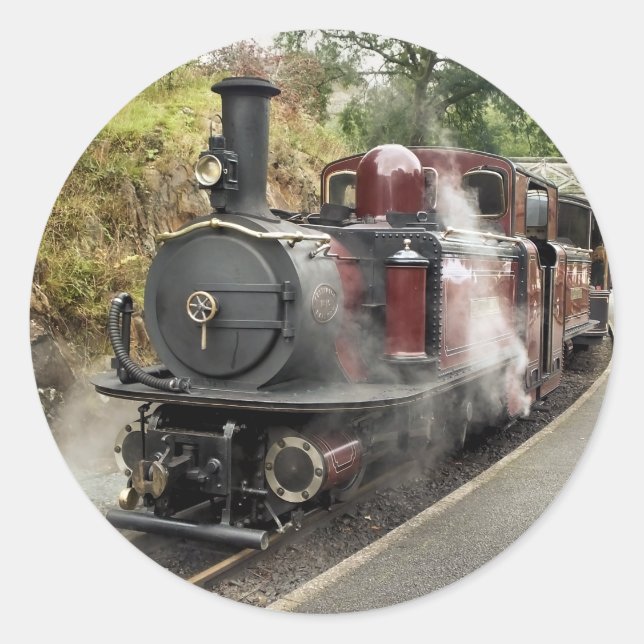 STICKER ROND TRAINS À VAPEUR (Devant)
