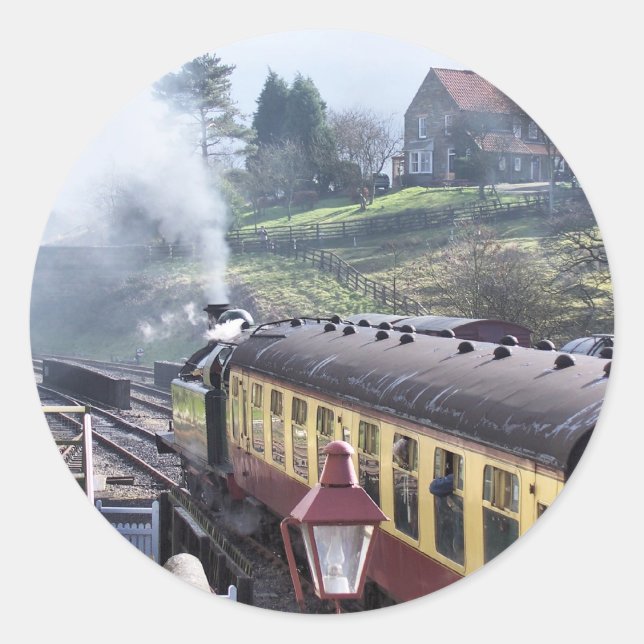 STICKER ROND TRAINS À VAPEUR (Devant)