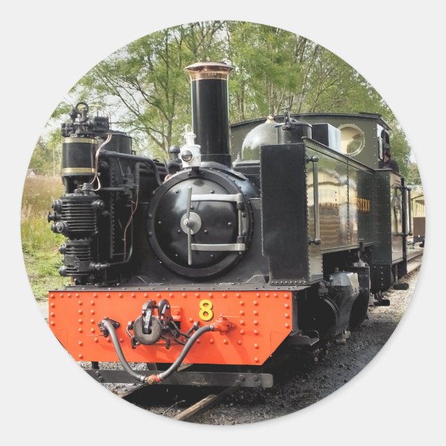 STICKER ROND TRAINS À VAPEUR (Devant)