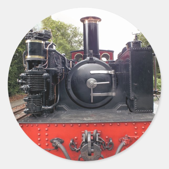 STICKER ROND TRAINS À VAPEUR (Devant)