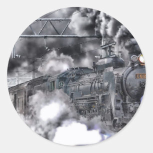 Sticker Rond Trains à vapeur HDR Photo