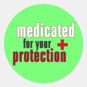 Sticker Rond Traité avec des médicaments pour votre feuille