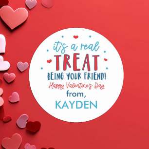 Sticker Rond Traite personnalisée de riz à la Saint-Valentin