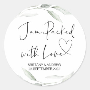 Sticker Rond Traitement De Mariage Jar Favor Jam Emballé D'Amou