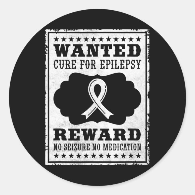 Sticker Rond Traitement Recherché Pour L'Épilepsie (Devant)