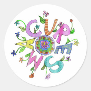 Sticker Rond Traitement SMA flower power 2