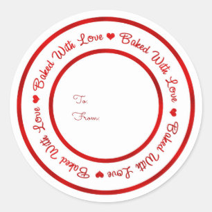 Sticker Rond Traités avec amour Rouge éclatant Glamour moderne