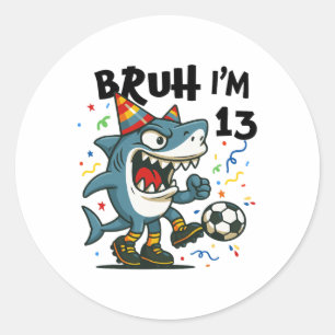 Sticker Rond Tralalero Tralala Football Italien Brainrot 13e An