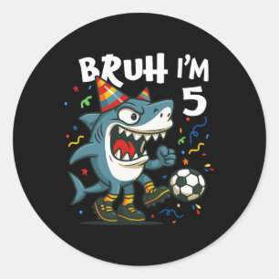 Sticker Rond Tralalero Tralala Italian Brainrot Soccer 5e anniv