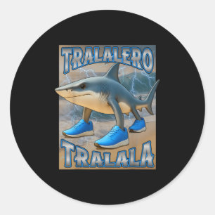 Sticker Rond Tralalero Tralala Italien Brainrot mème Anniversai