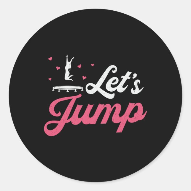 Sticker Rond Trampoline Jump Gymnaste Funny Trampolining (Devant)
