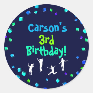 Sticker Rond Trampoline ou Bounce Party Cupcake Topper